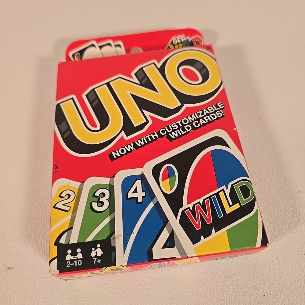 UNO Classic Card Game 1999 Mattel Cards Family Game Room Night With Instructions
